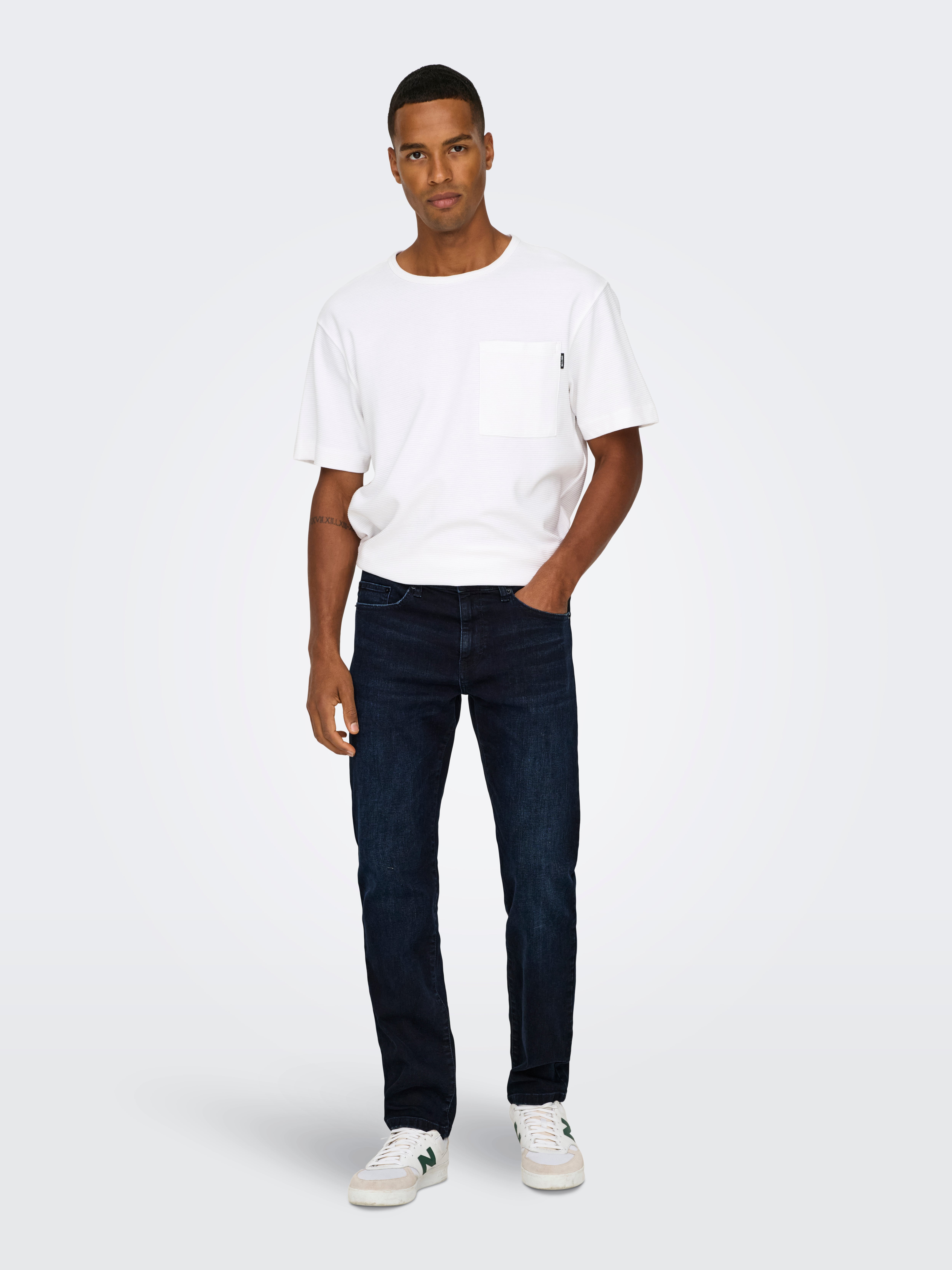 ONSWEFT Mittlere Taille Normal geschnitten Jeans Blue Black Denim