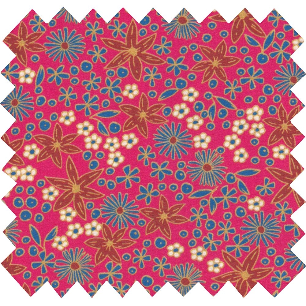 Tissu Coton Au Mètre Badiane Framboise