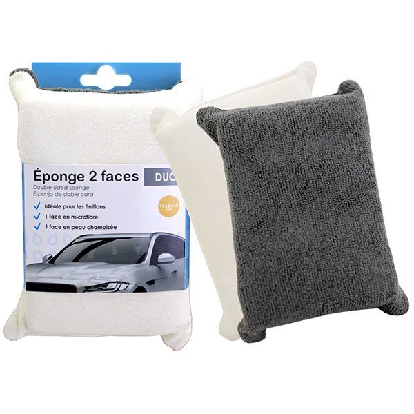 Éponge double face chamoisée/microfibre