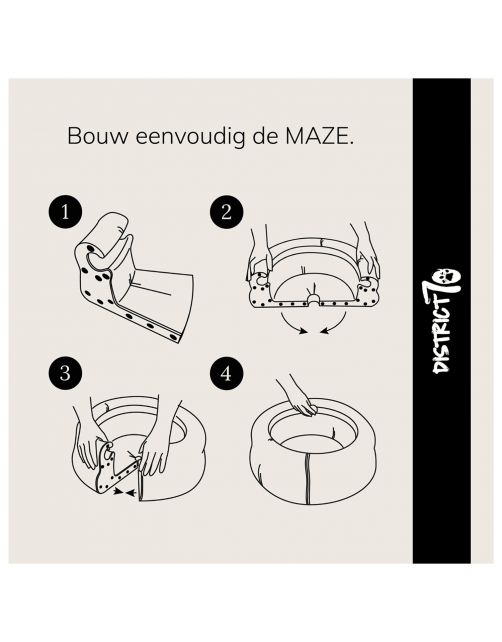 District 70 Maze - Kattenspeelgoed - 50 x 50 x 18 cm Bruin