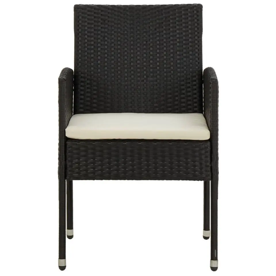 vidaXL - Tuinset - Zwart - Poly rattan