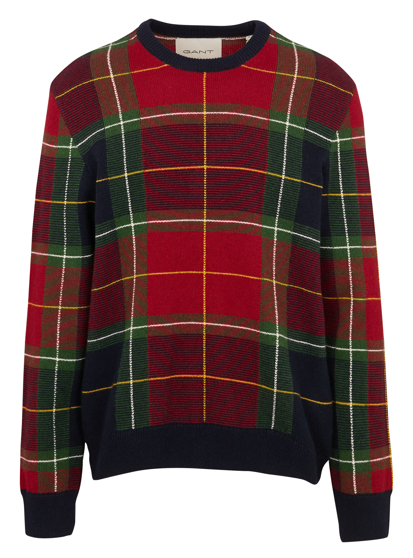 Pull droit en coton bio mélangé imprimé | Bleu