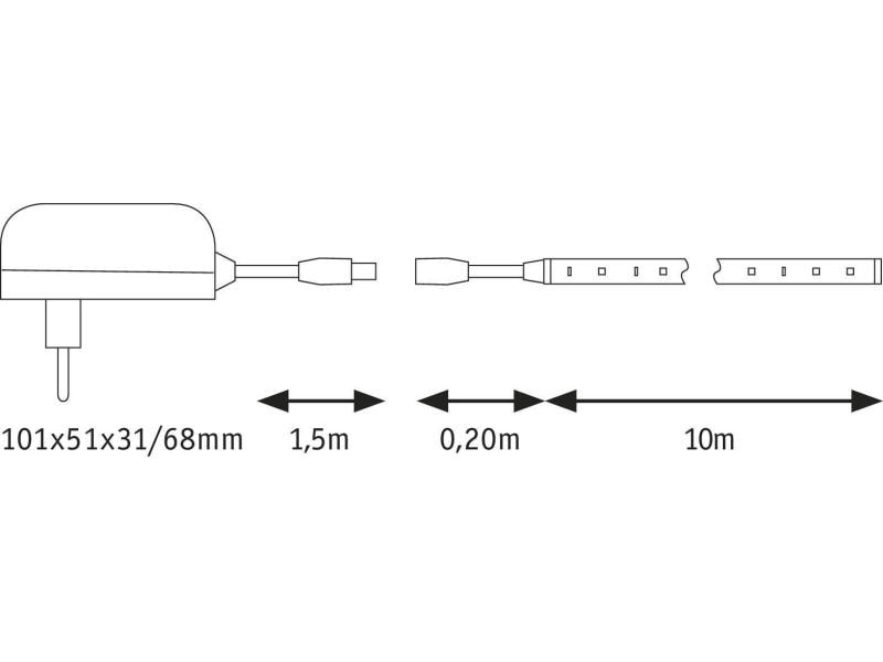 Paulmann LED-Stripe SimpLED 3000 K, 10 m Rolle Beschichteter LED-Streifen, kürzbar