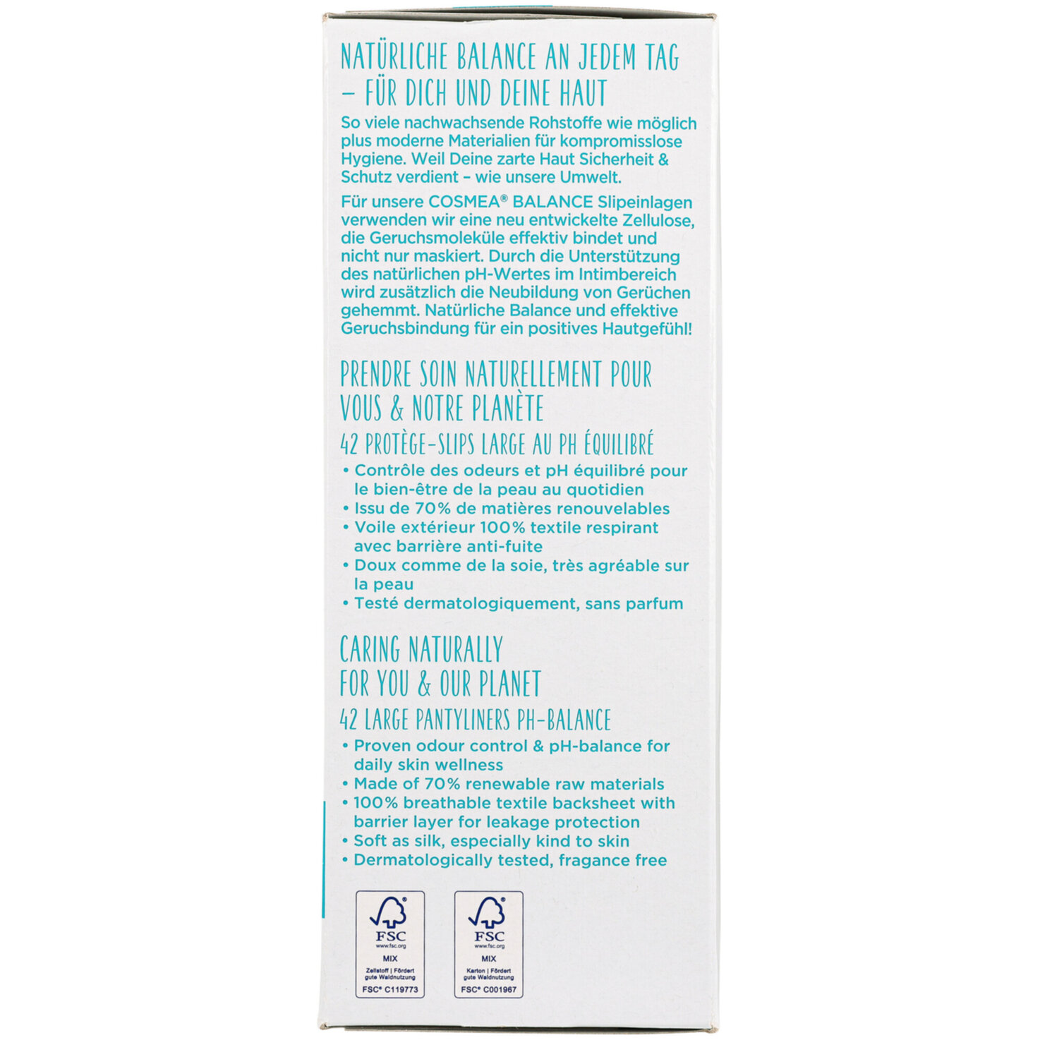 COSMEA Slipeinlagen Balance Lang 42 Stück