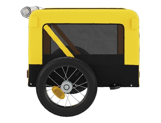 VIDAXL - Remorque de vélo pour chien jaune et noir tissu oxford et fe...