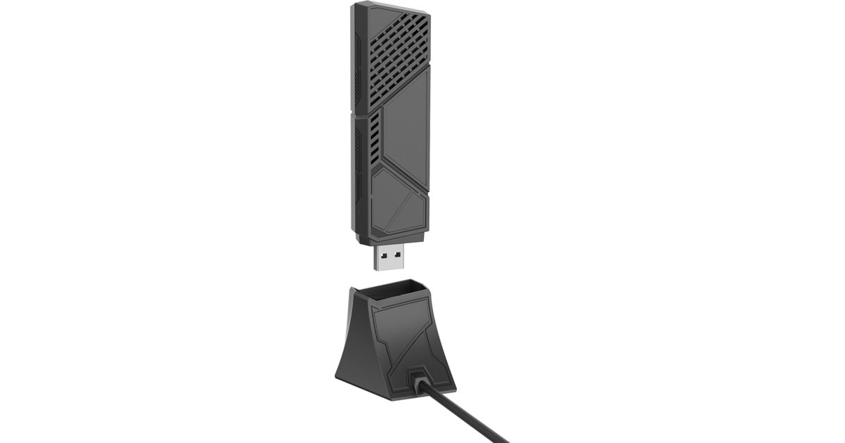 ASUSROG USB-BE92 wlan adapter  (Zwart/rood)