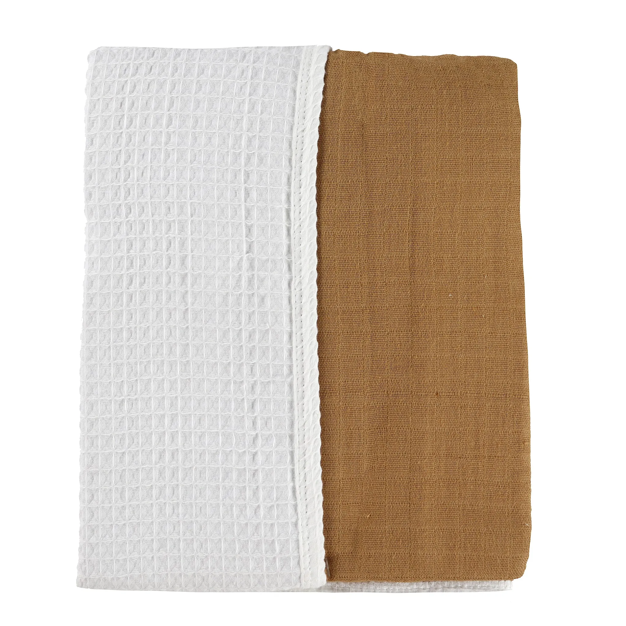 Origami Maison Couverture Mousseline Gaufré - Uni Brun