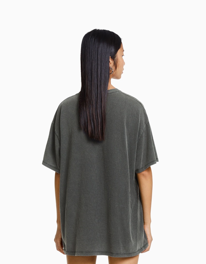Camiseta de manga curta oversized com estampa Blackpink