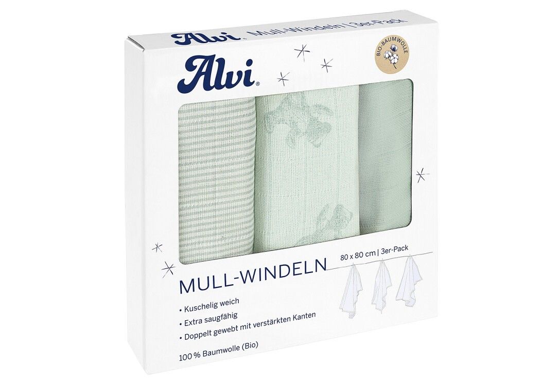 Alvi Mull Windeln Teddy 3er Pack
