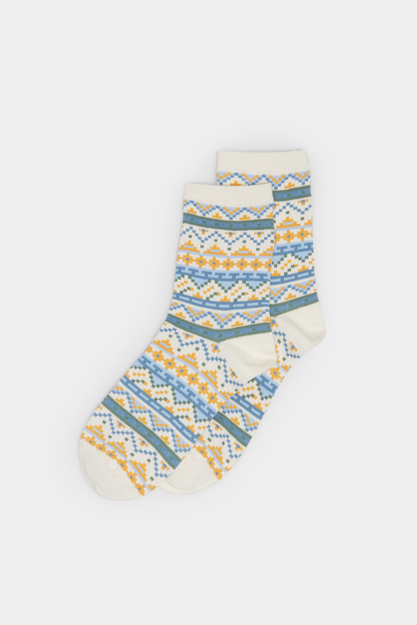 Meia com borda jacquard