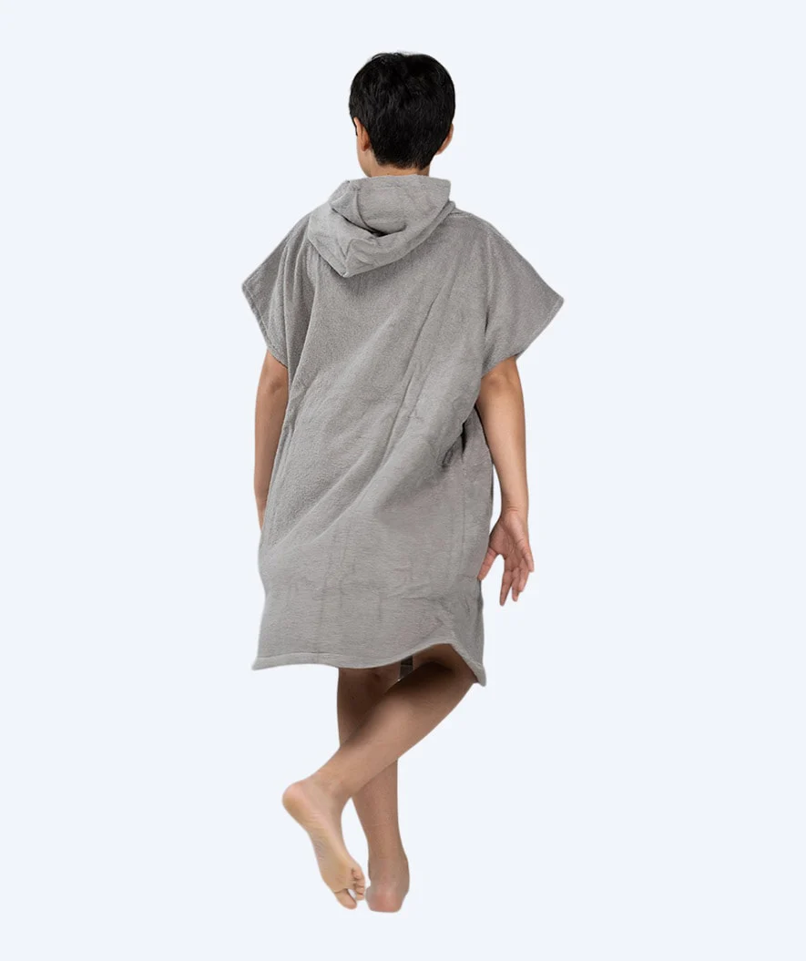 Watery badeponcho til junior - Bomuld - Grå