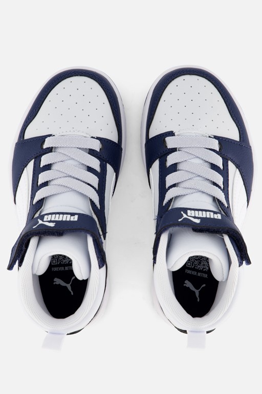 Puma Rebound v6 Mid Sneakers blauw Imitatieleer