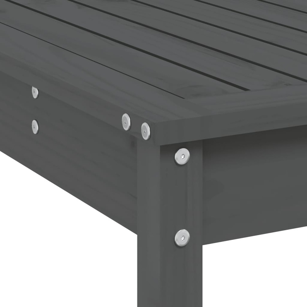 Ensemble de bar de jardin 3 pcs gris bois de pin massif