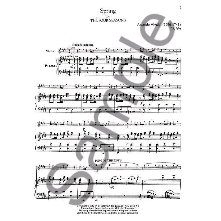 G. Schirmer - Vivaldi: The Four Seasons - voor viool en piano