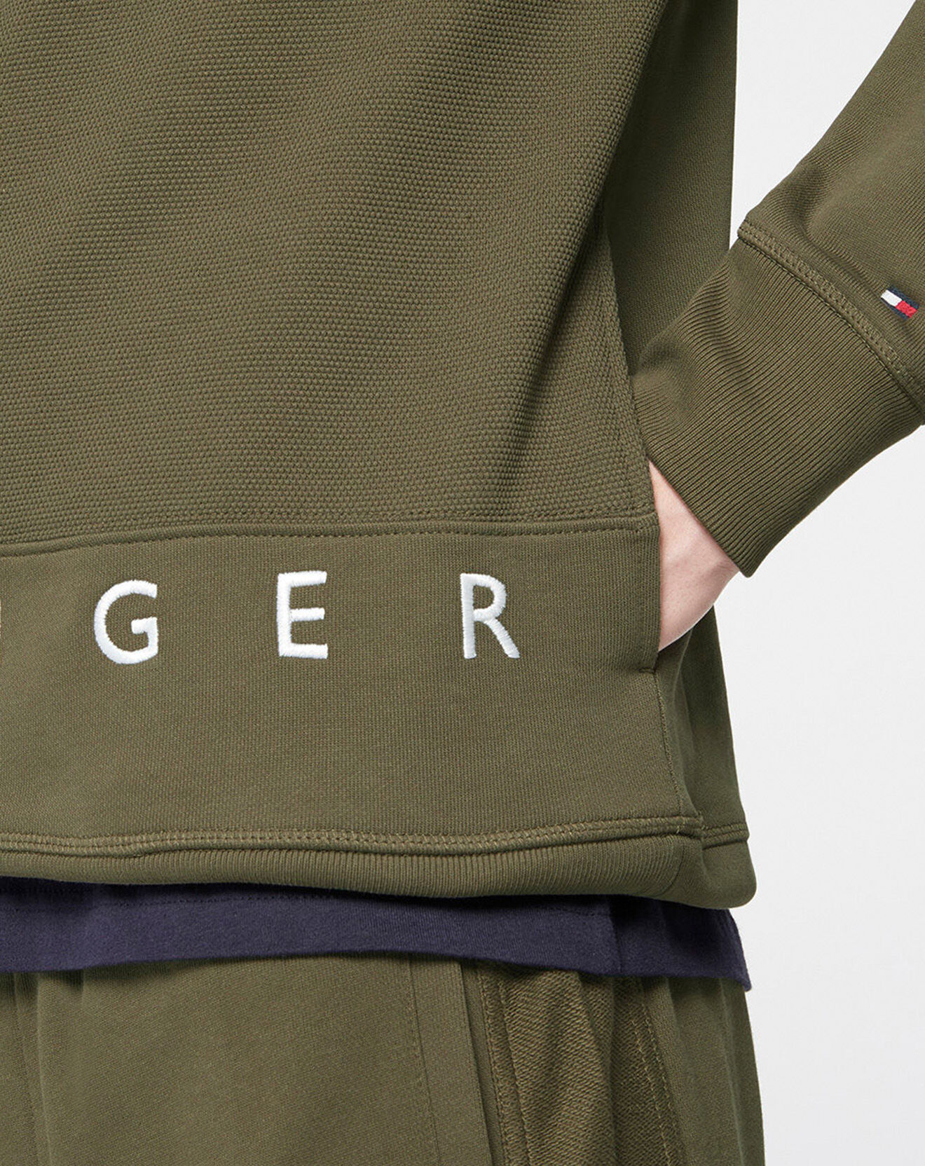 Tommy Hilfiger Sweat à capuche Large Flag kaki