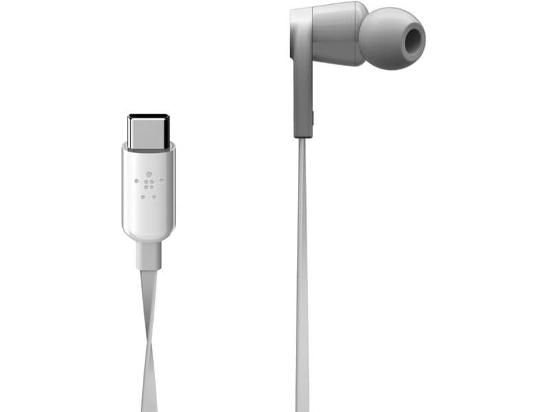 Belkin In-Ear-Kopfhörer Rockstar USB-C Anschluss Weiss Kabelgebundener In-Ear-Kopfhörer mit USBC-Anschluss
