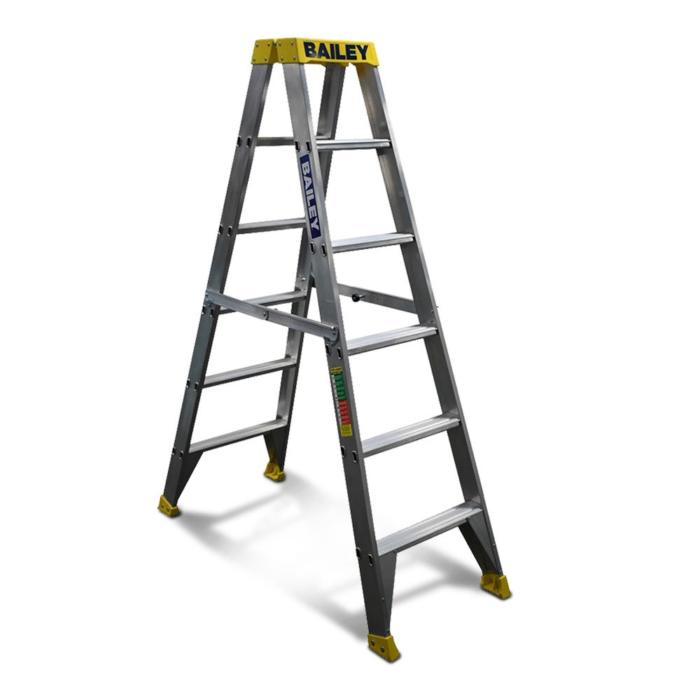 BAILEY 1.8m 150kg Step 6 Pro Aluminium Double Sided Ladder FS13963