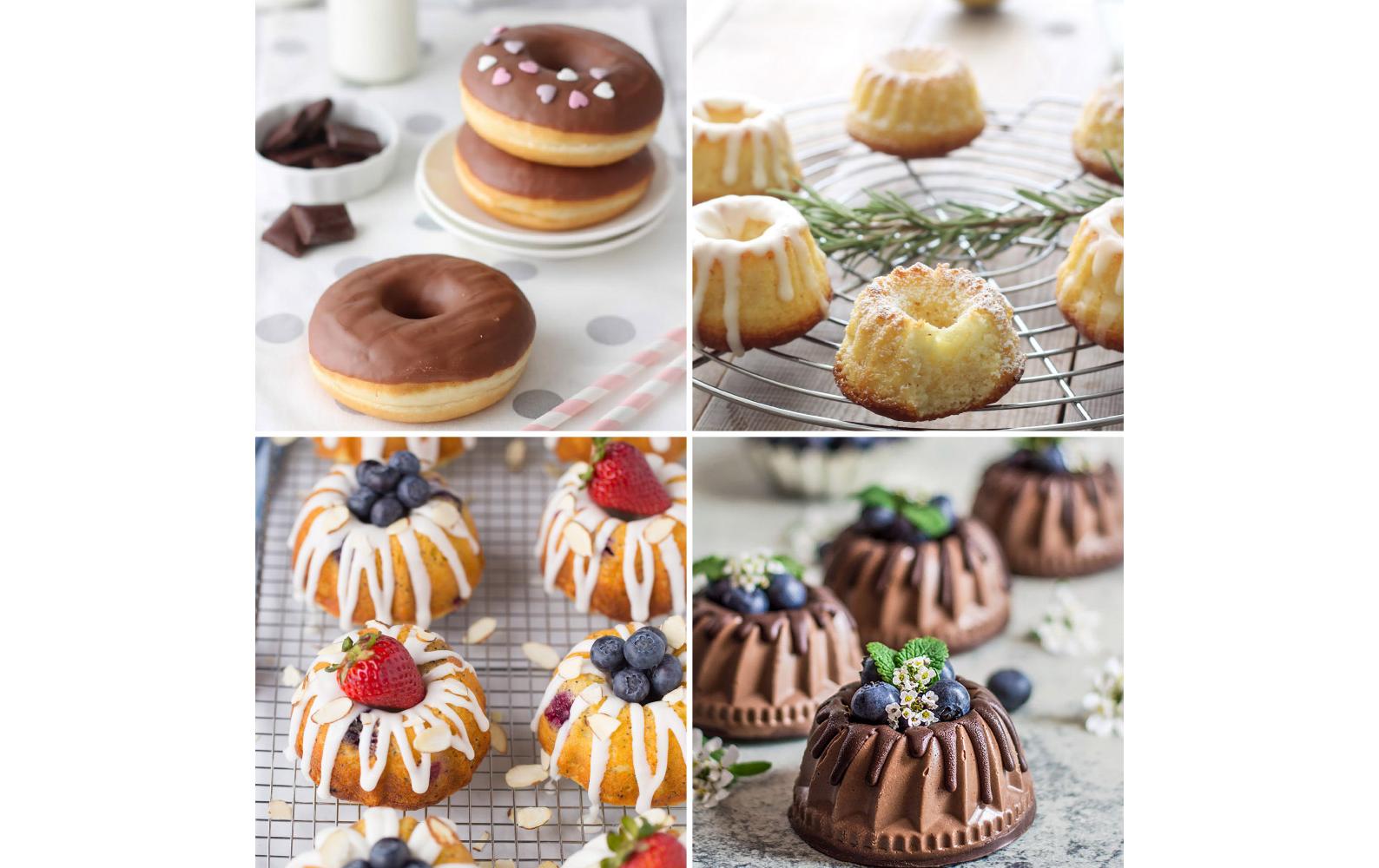 Donut-Backform 6 MuldenBackform für Donuts in Form von Blumen