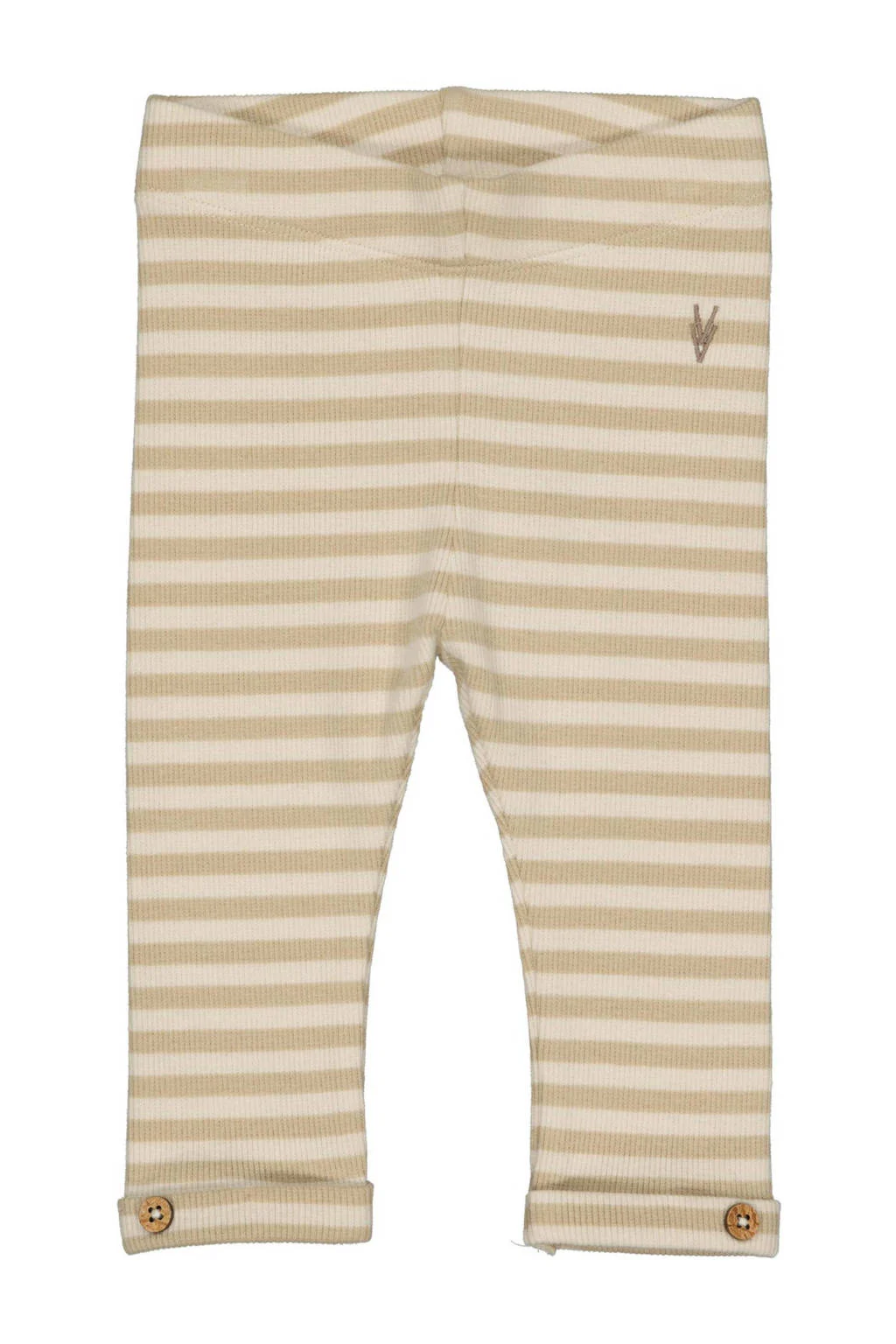 LEVV baby gestreepte regular fit broek JELTE beige/wit