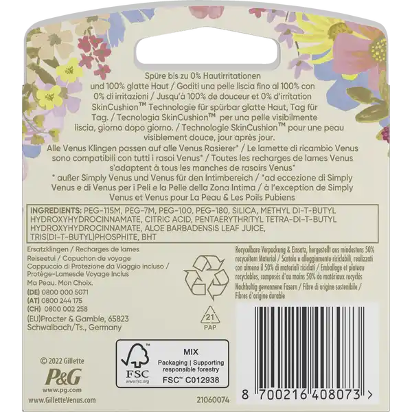 Deluxe Smooth Sensitive Rasierklingen + Klingenhülle