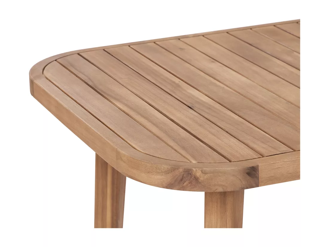 Table de salle à manger de jardin PARAGGI 90 cm 180 cm Bois d'acacia certifié Marron