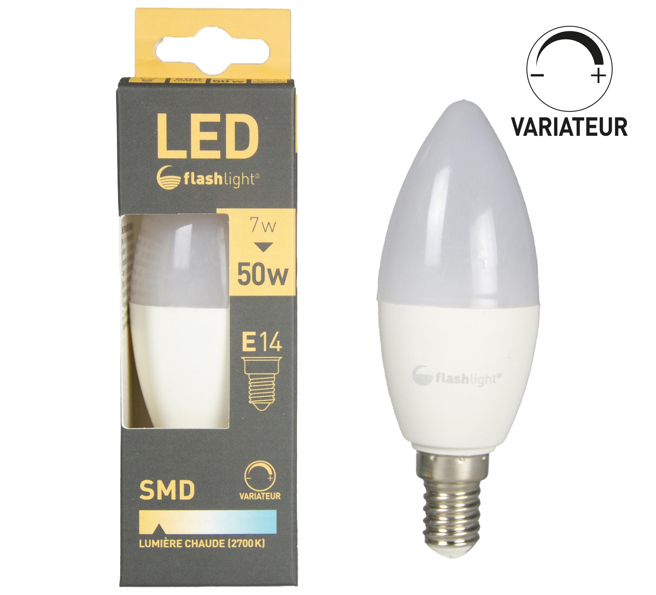 AMPOULE LED BOUGIE E14 7W AVEC VARIATEUR