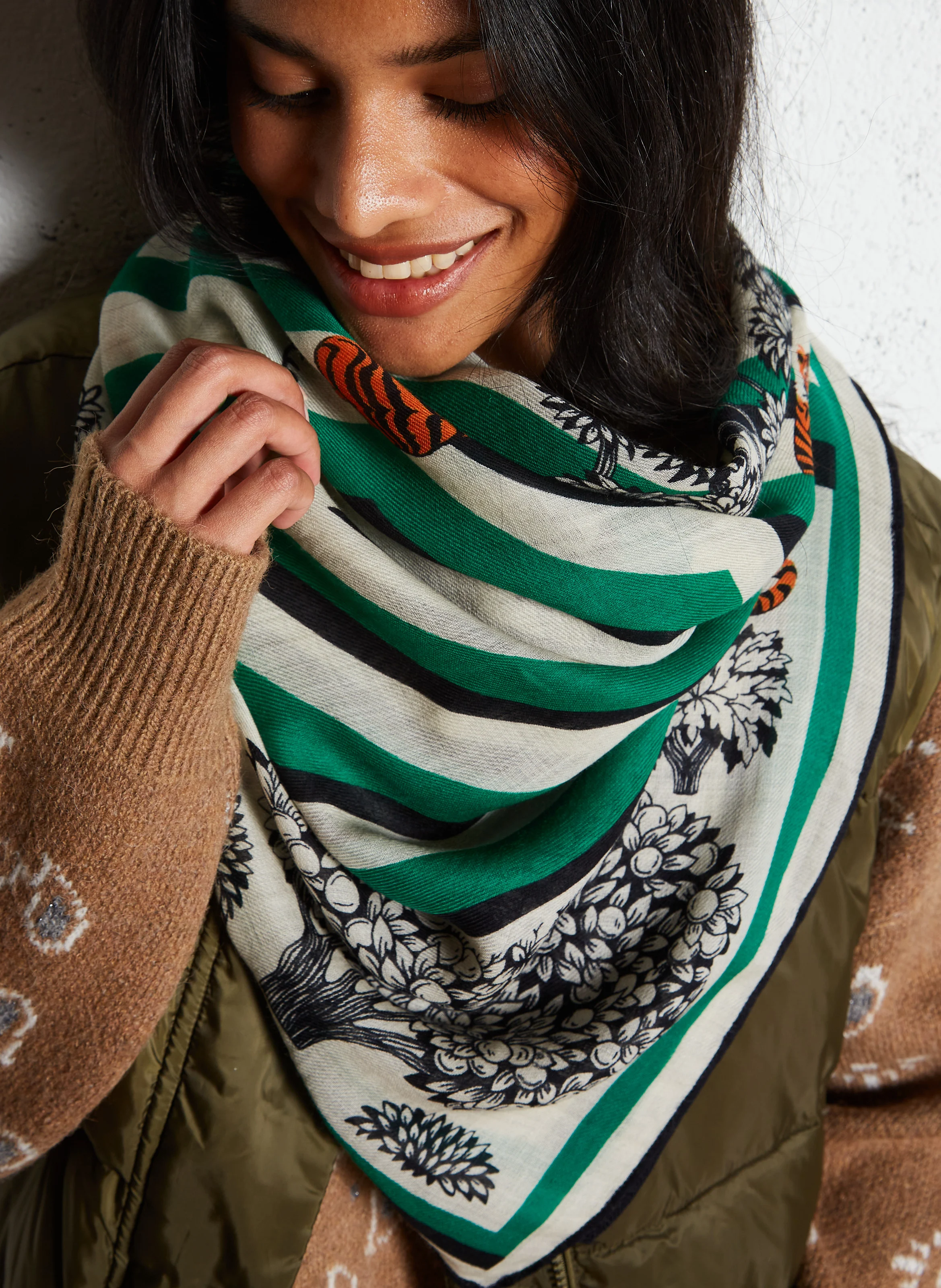 LABYRINTHE - Foulard en laine | Vert