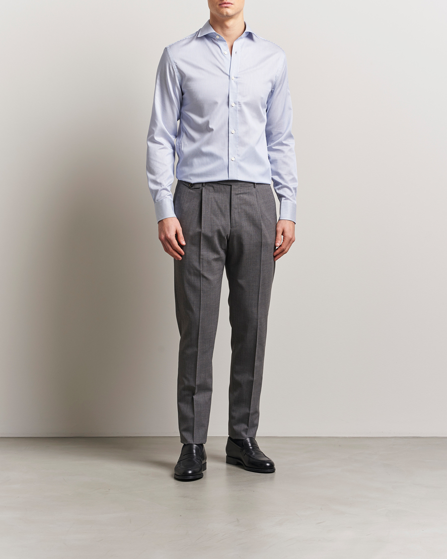 Tiger of Sweden Adley Cotton Striped Shirt Blue
