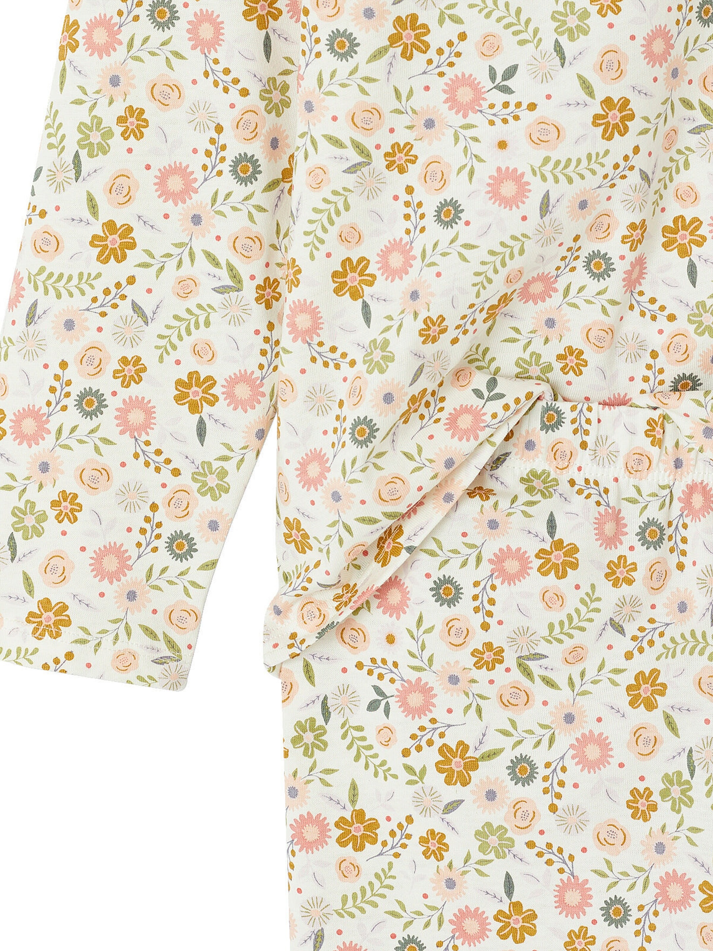 Vertbaudet 2er-Pack Mädchen Schlafanzüge FLOWER POWER, lang & kurz, Recycling-Baumwolle hellblau