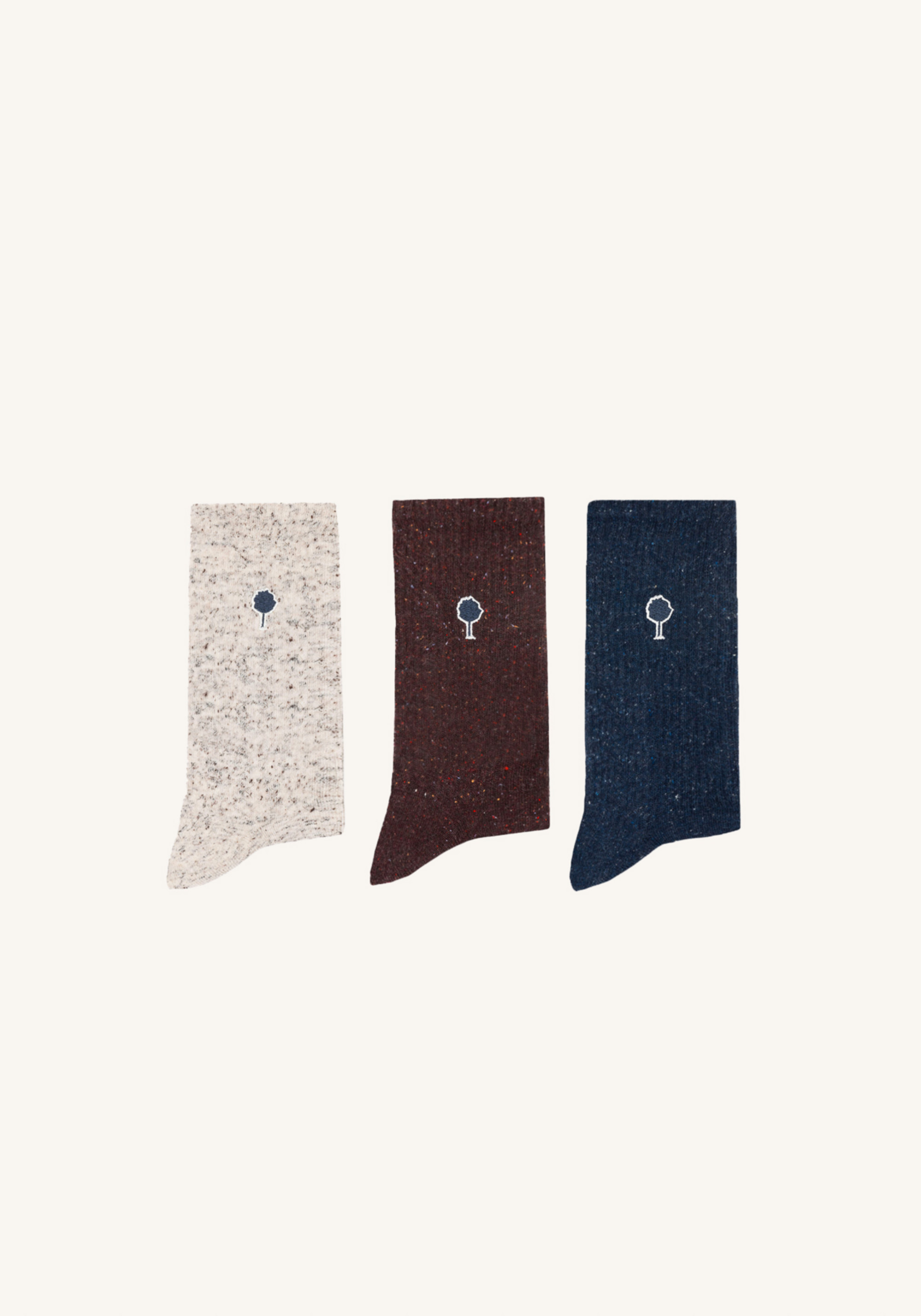 Faguo 3er-Pack Socken Sport Underwear Knit Navy/Cream/Red