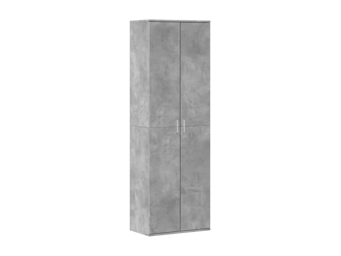 Buffet haut gris béton 60x35x180 cm bois d'ingénierie