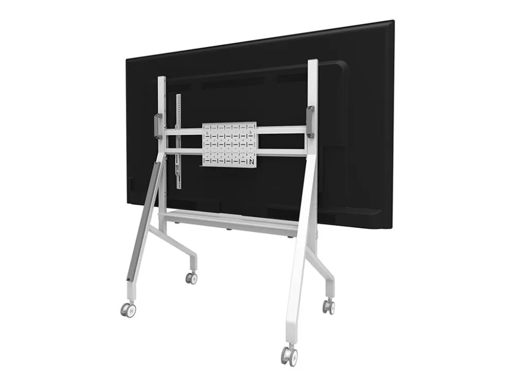 Neomounts Move Go FL50-525WH1 - Vogn med hjul - for fladt panel - låsbar - stål - hvid - skærmstørrelse: 55