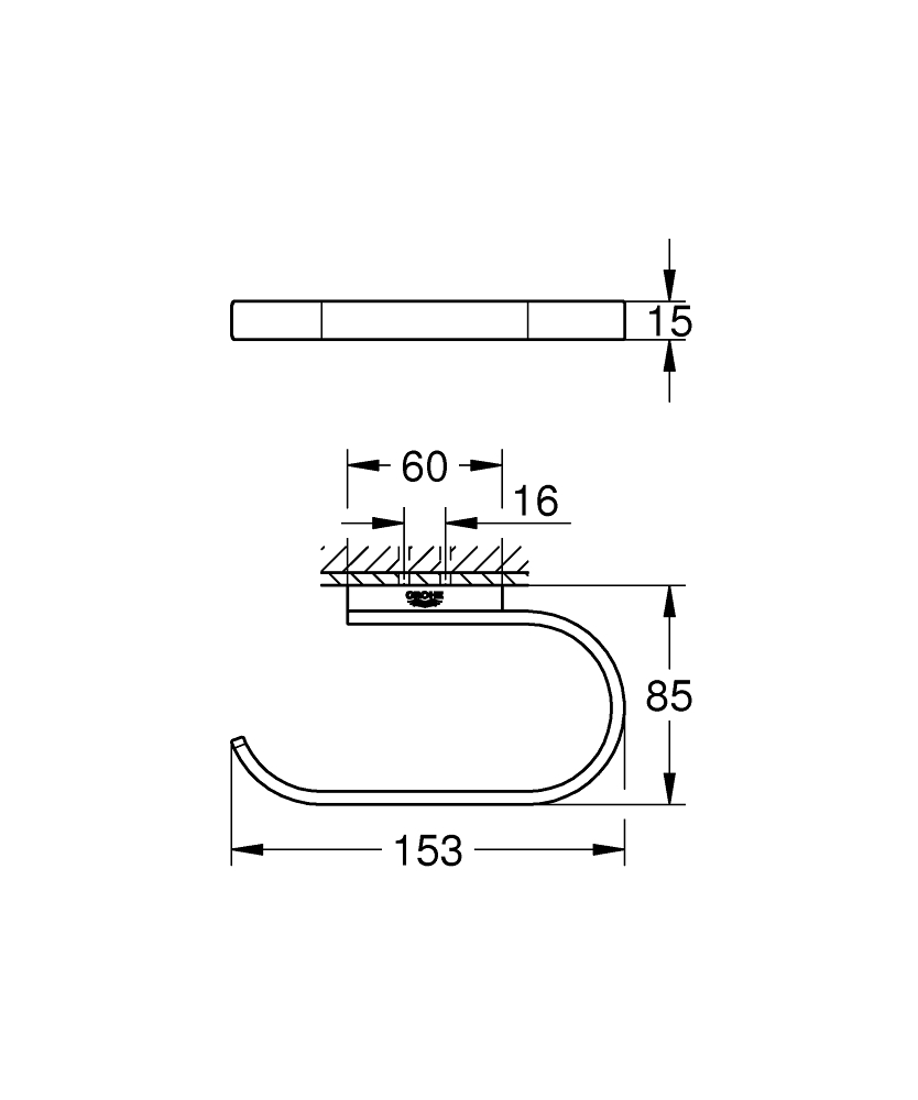 Grohe Selection wc-rolhouder phantom black - zwart mat