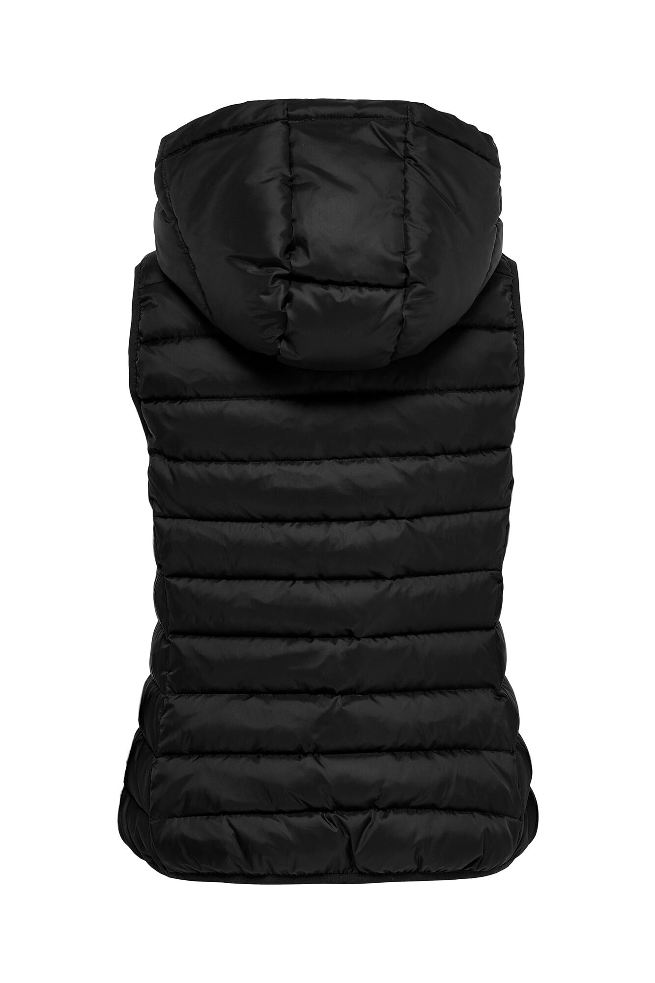 Colete feminino ultraleve com capuz.
