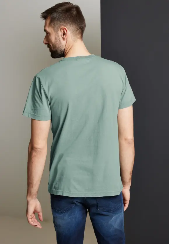 T-Shirt in gewaschener Optik - dust green