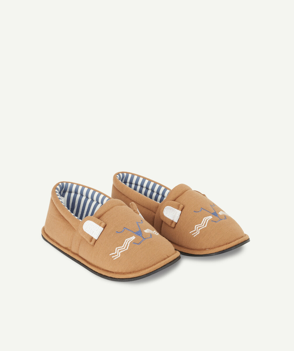 CHAUSSONS LION GARÇON EN COTON MÉLANGÉ