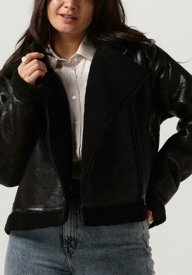 NEO NOIR zwarte neo noir teddy jas sadie teddy jacket