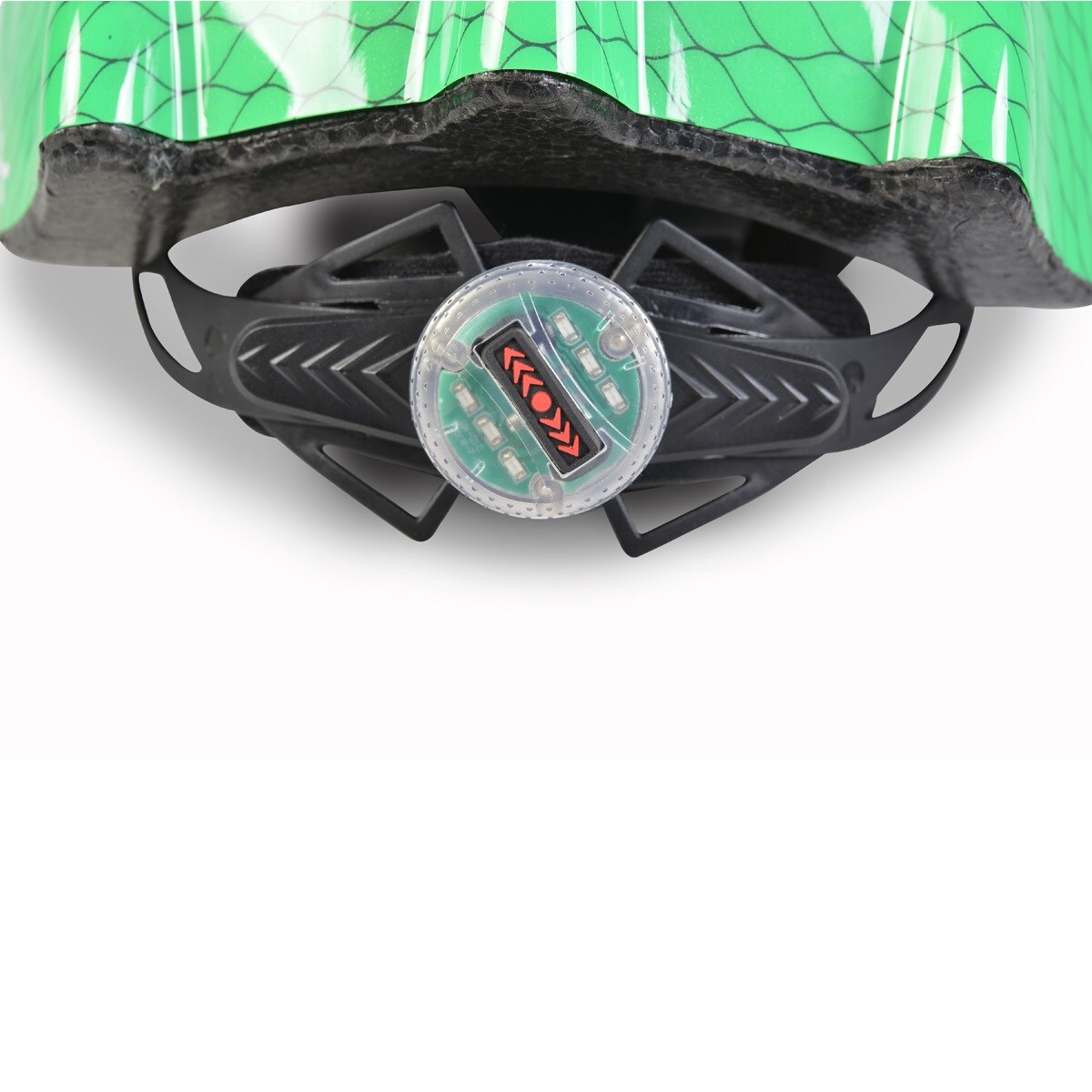Byox Schutzhelm Y27 Dino Gr S 48 - 54 cm, einstellbar, 4 Löcher, LED-Beleuchtung in grün