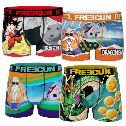 Pacote 4 cuecas Freegun Goku e Kame Senin