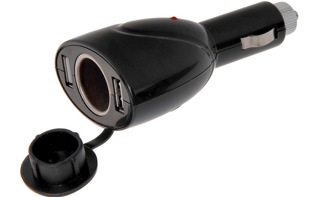 IWH Doppelstecker USB  mit 12 V Dose für Zigarettenanzünder