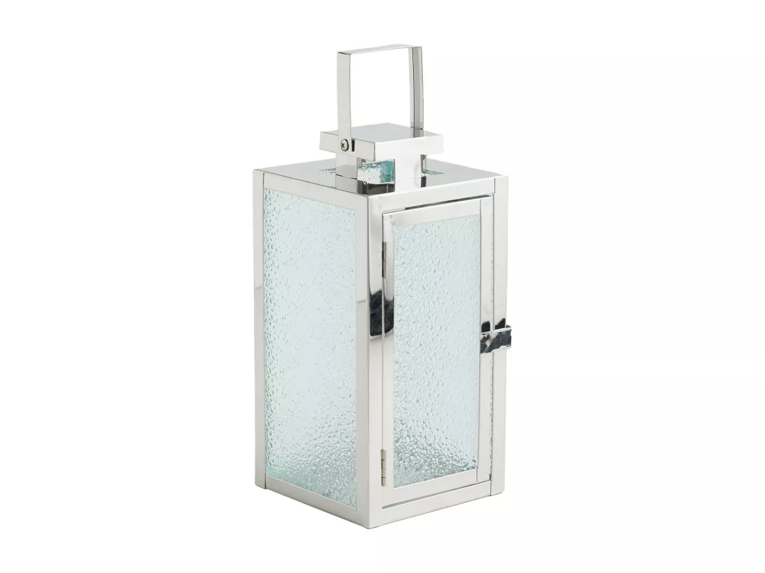 Lanterne Ramos argent moyen 25 x 12 x 12