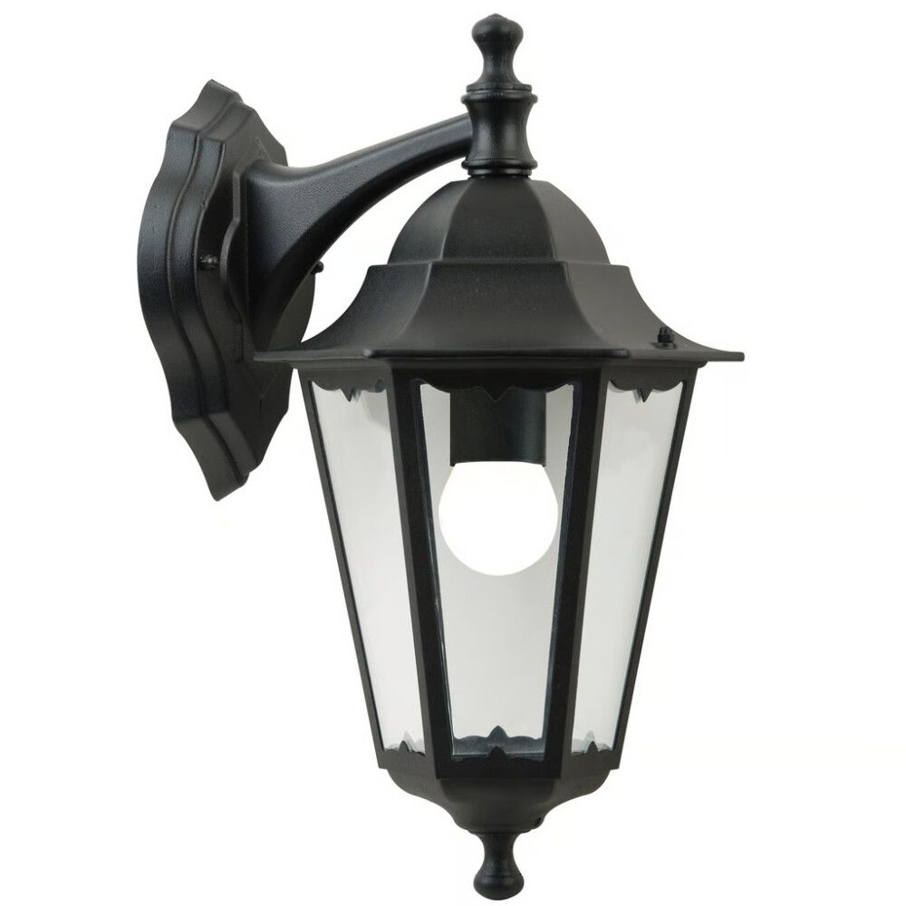 VEGGLAMPENORDLUX CARDIFF UTE DOWNE27 SVART