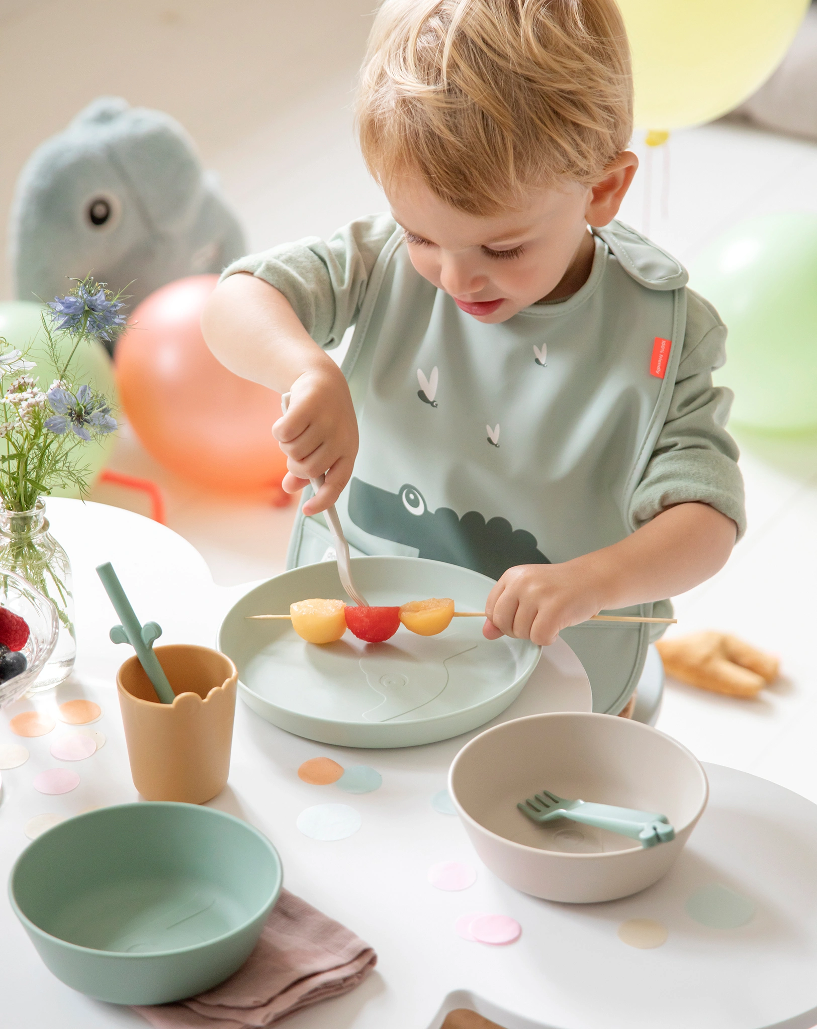 Besteck-Set KIDDISH - DEER FRIENDS 3-teilig in grün