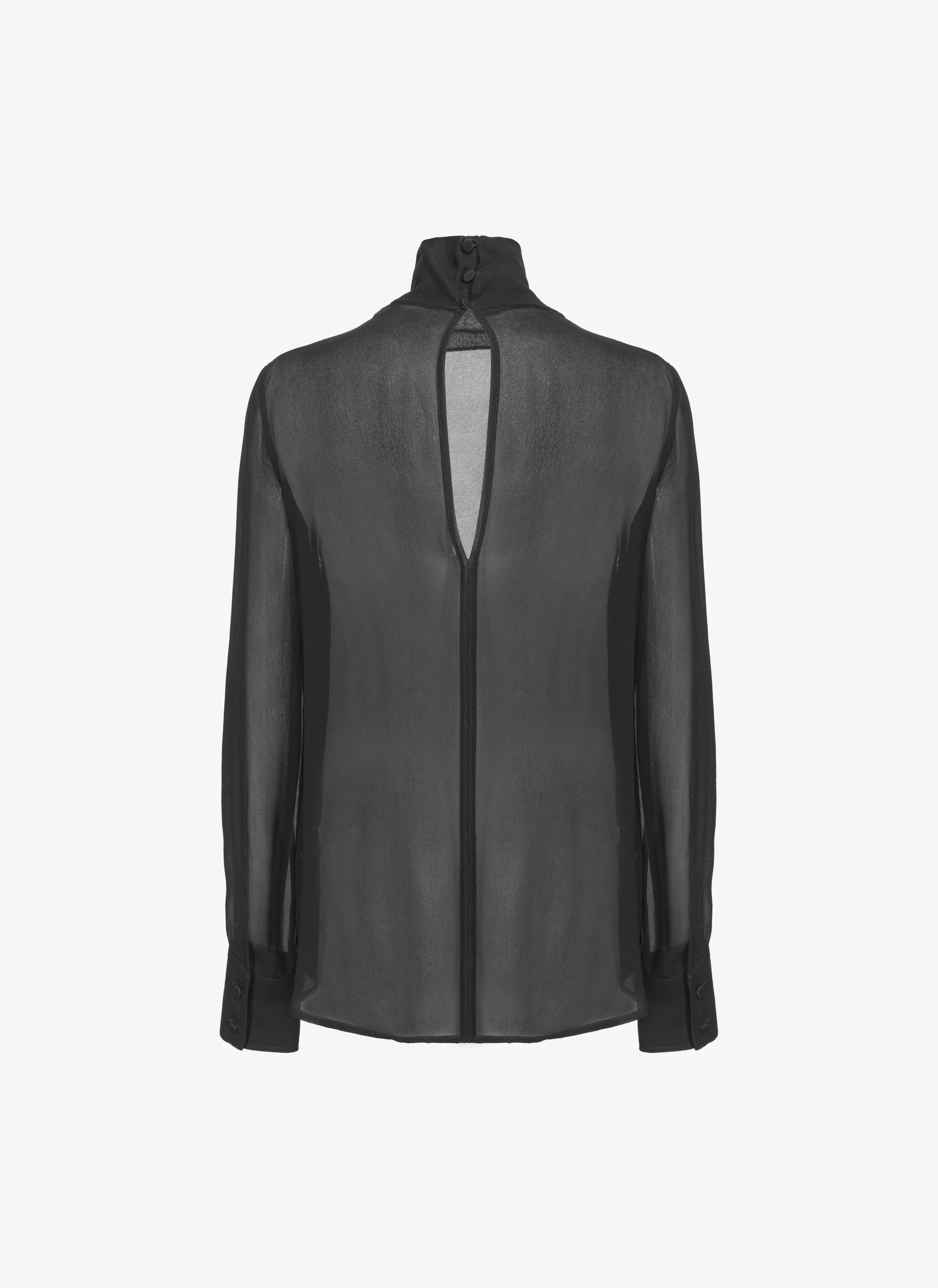 Blouse à col montant | Noir