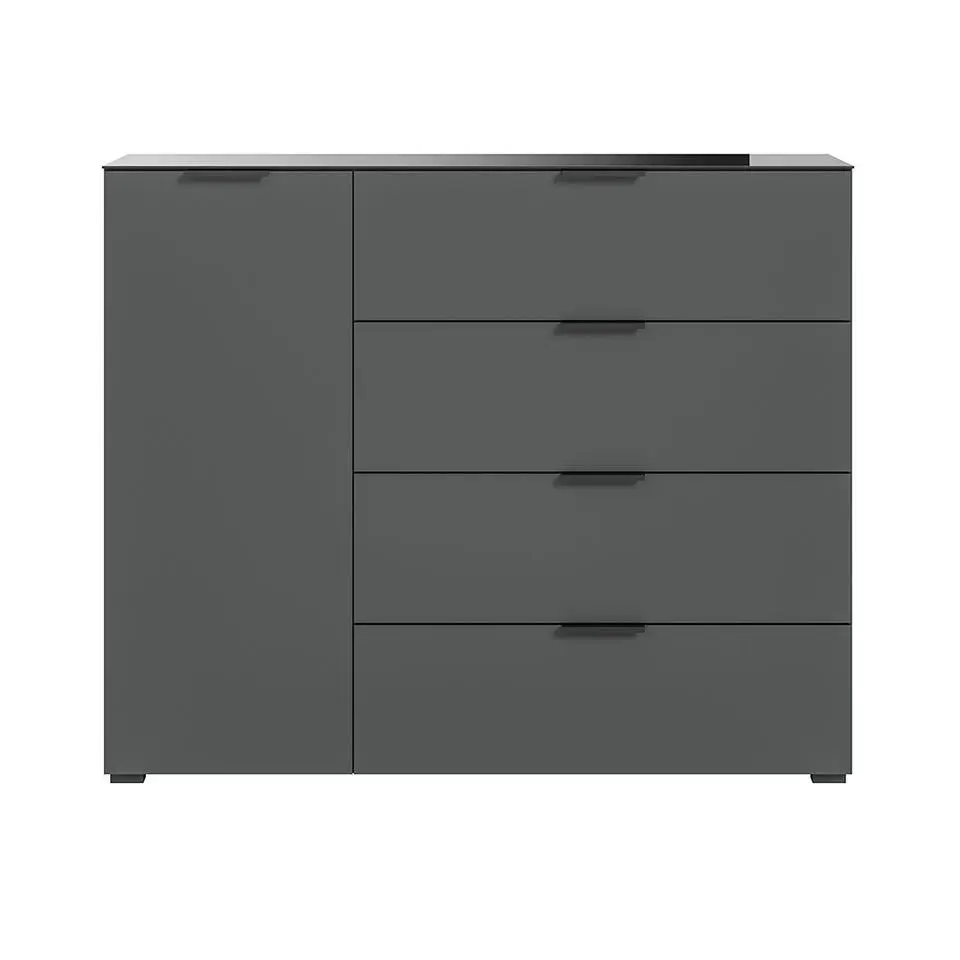 Hioshop Ray dressoir 4 laden 1 deur antraciet