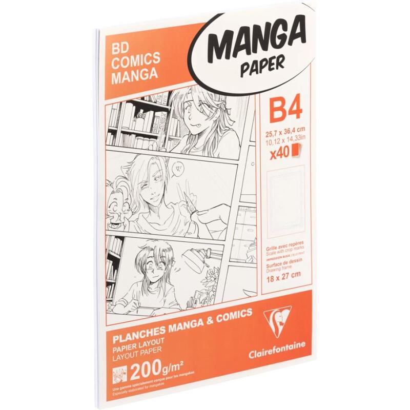 Manga Multi-techniques étui 40F B4 200g grille simple