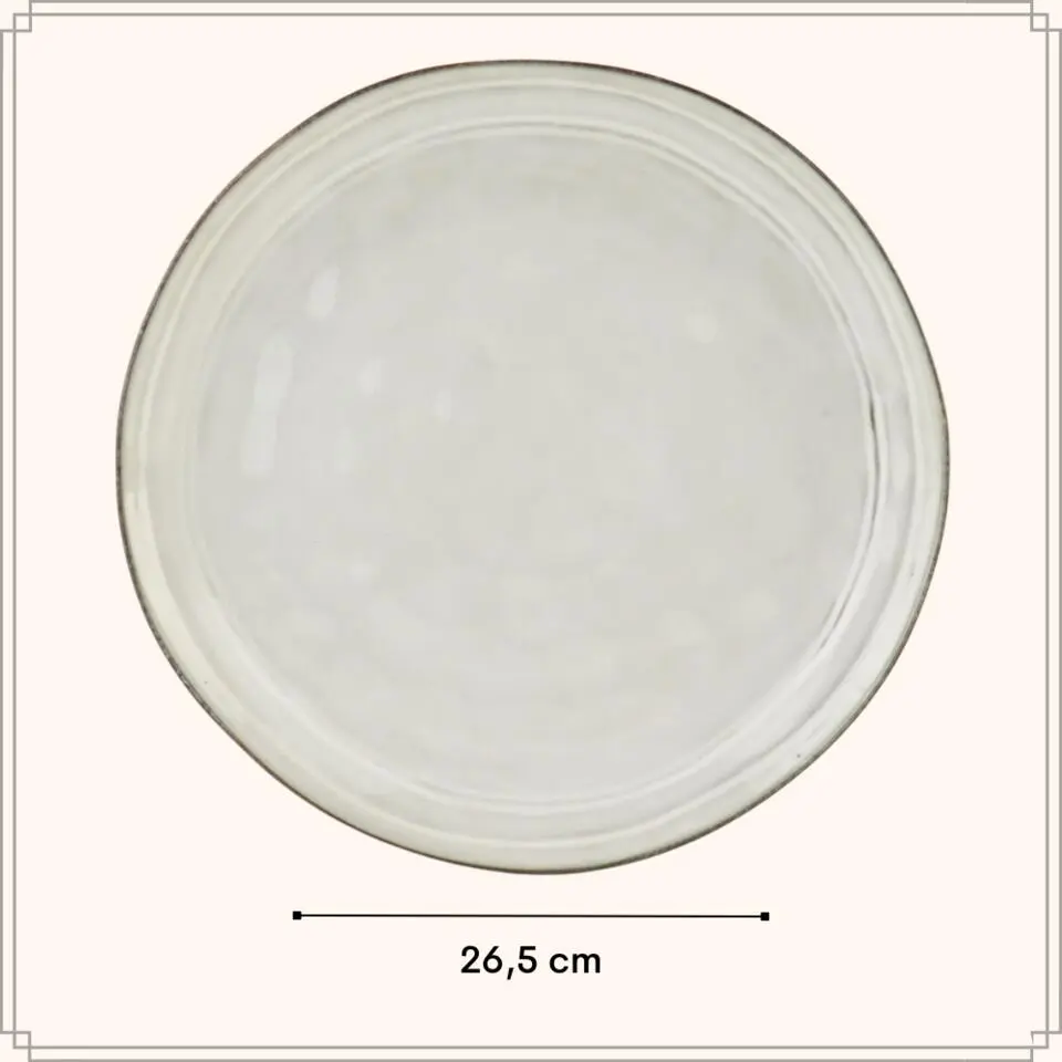OTIX Diner Bordenset 6 Persoons Beige 26,5cm Keramiek LILY