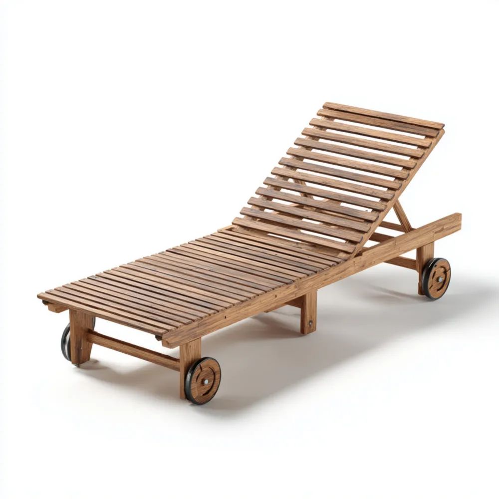 Gartenliege Teakholz Verstellbar 200x65x35 cm – Natur – Klassisches De