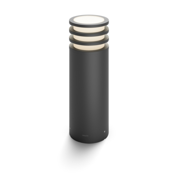 Philips Hue sokkellamp Lucca antraciet - warmwit licht 9W - laag