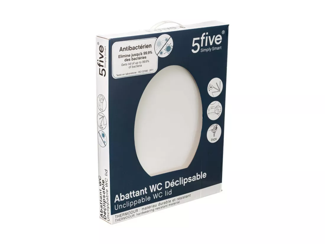 Abattant WC Blanc en Thermodur et Acier inoxydable